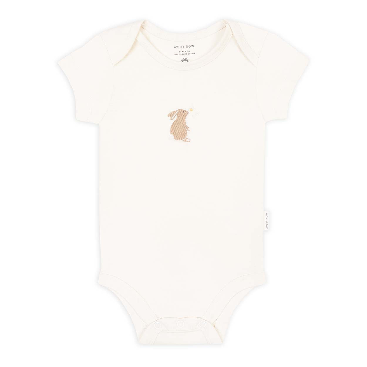 Avery Row - Embroidered Jersey Onesie, Bunny